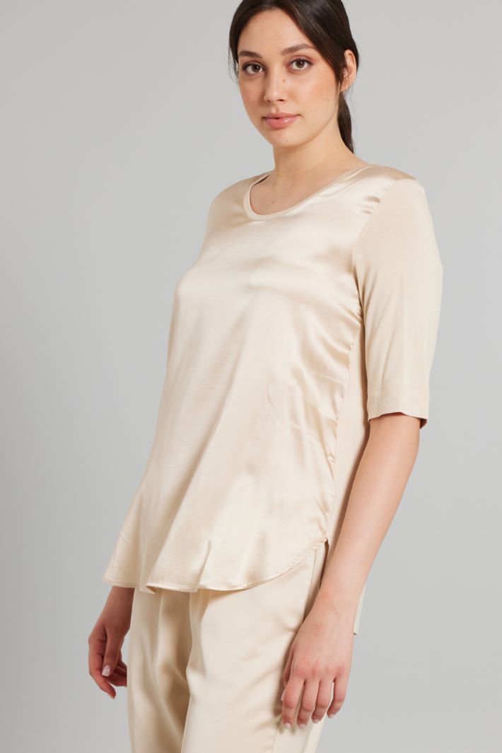 Silk and jersey T-shirt Intrend - 3