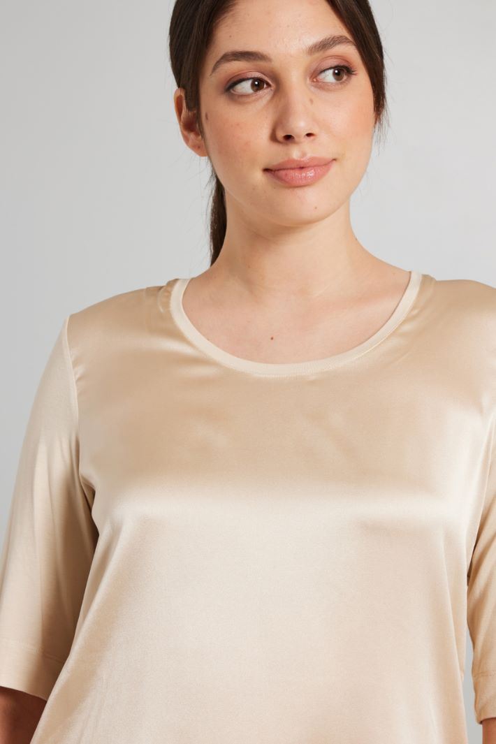 Silk and jersey T-shirt Intrend - 4