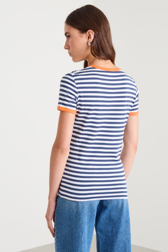 S.Oliver T-Shirt A Righe Donna – Maglietta Basic, Cotone, Manica Corta