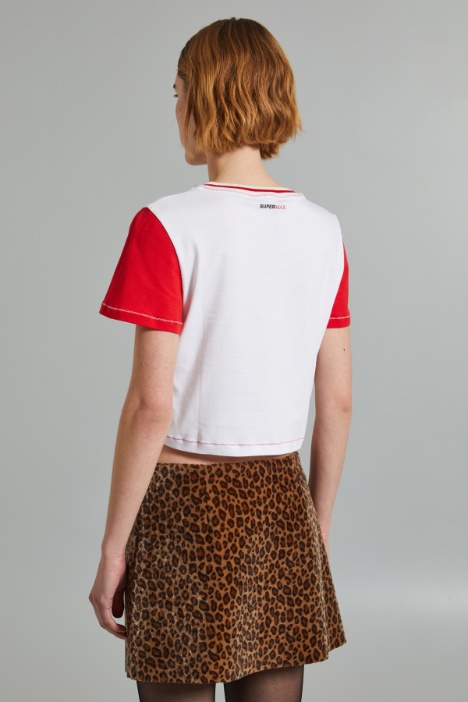 T-shirt cropped con stampa