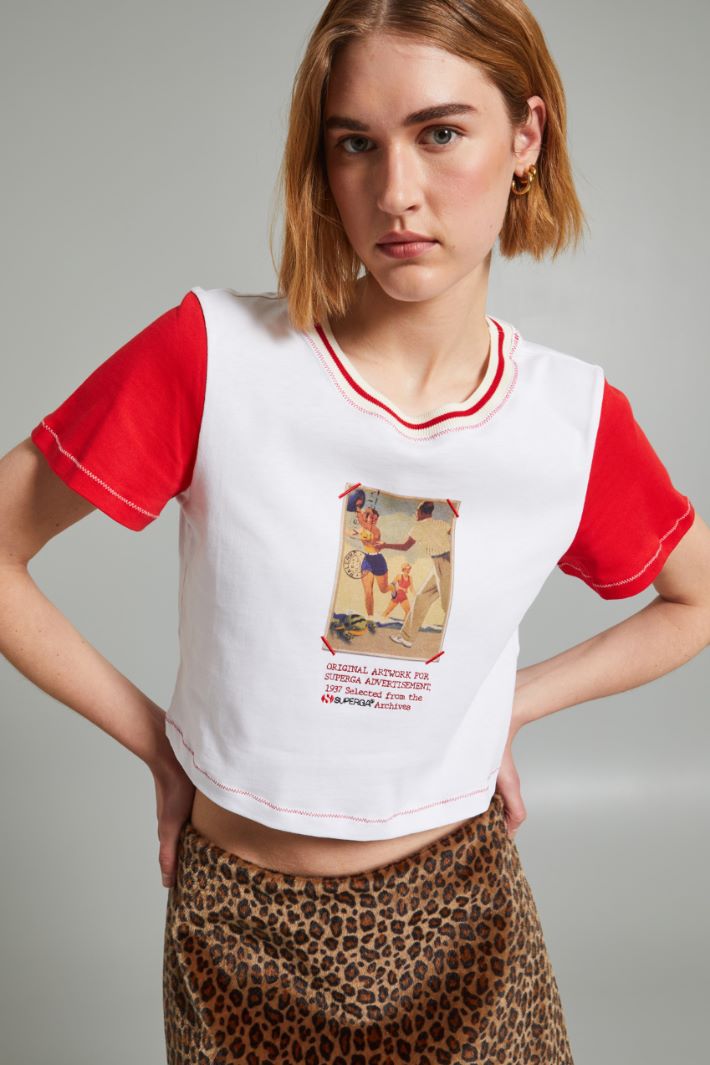 Printed cropped T-shirt Intrend - 3