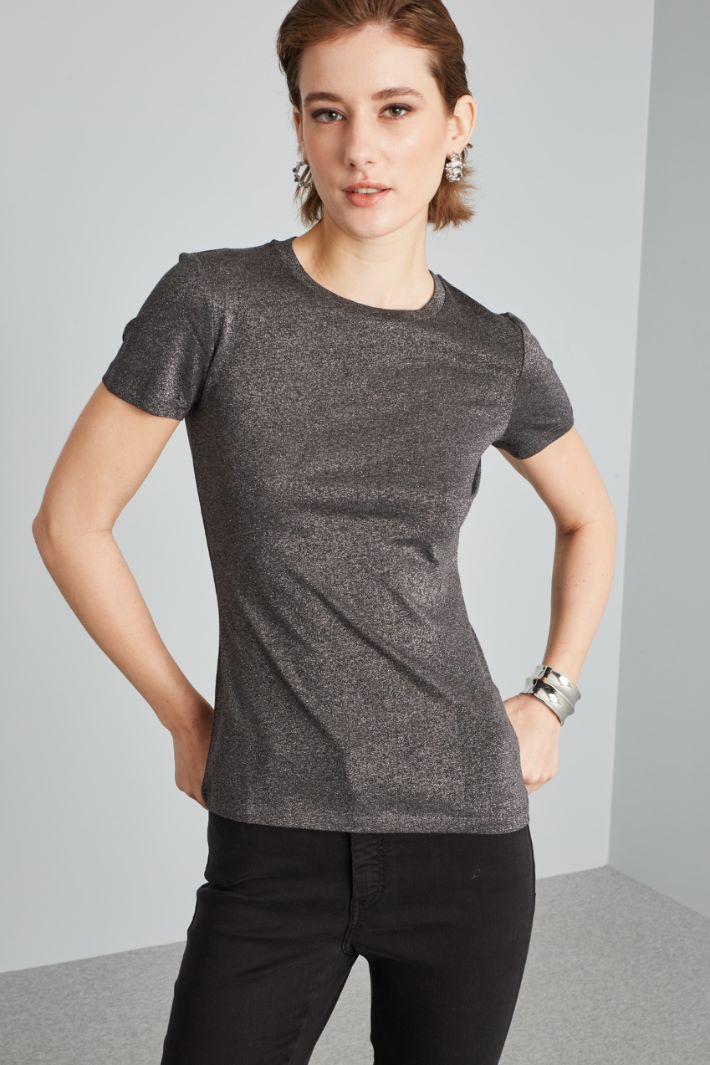 Camiseta ajustada de lamé Intrend - 3