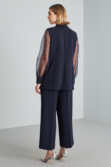 Blazer con maniche in organza