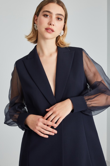 Blazer con maniche in organza