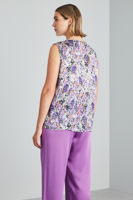 Top in raso stampato