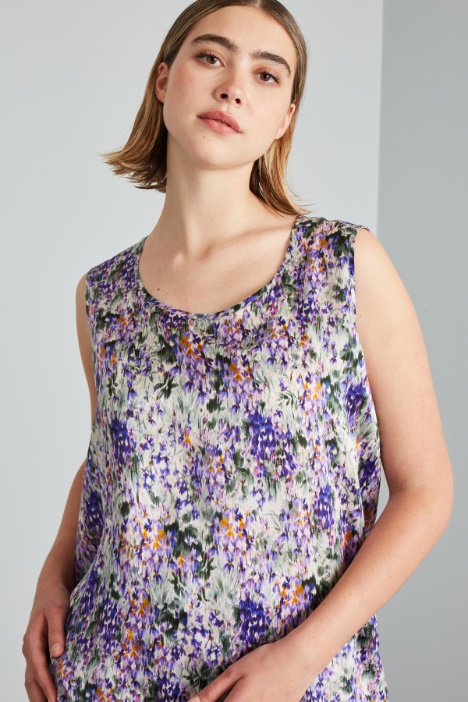 Top in raso stampato