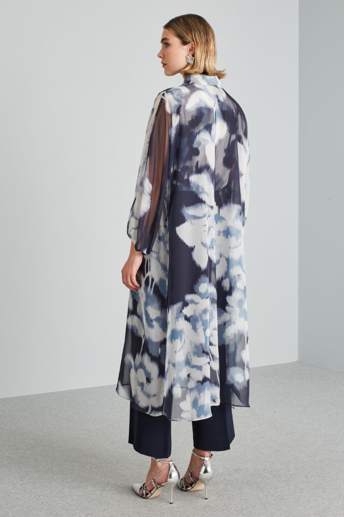 Printed chiffon duster coat Intrend - 2