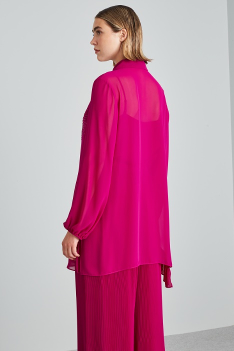 Casacca in georgette con strass