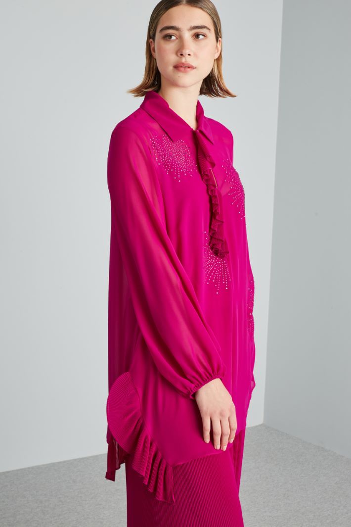 Crystal-embellished georgette tunic Intrend - 3