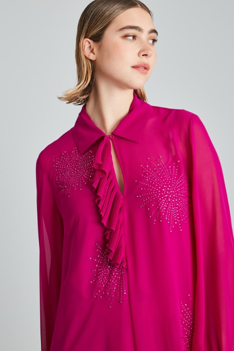 Casacca in georgette con strass