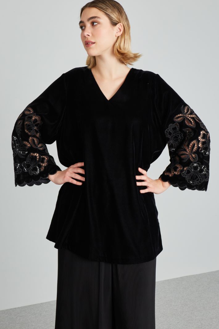 Embroidered velvet tunic Intrend - 4