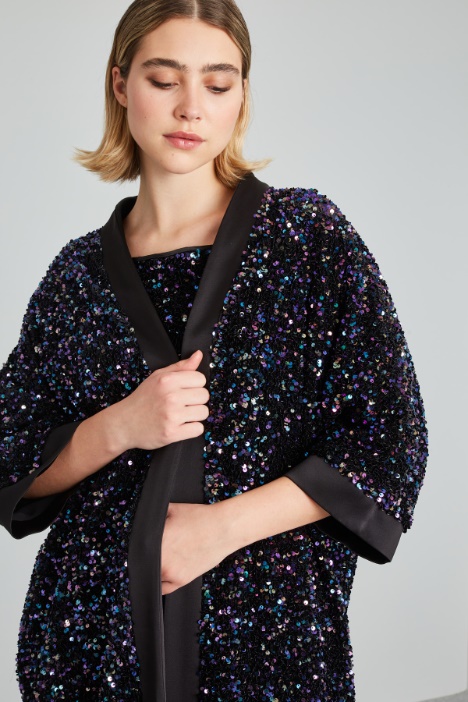Spolverino kimono con paillettes
