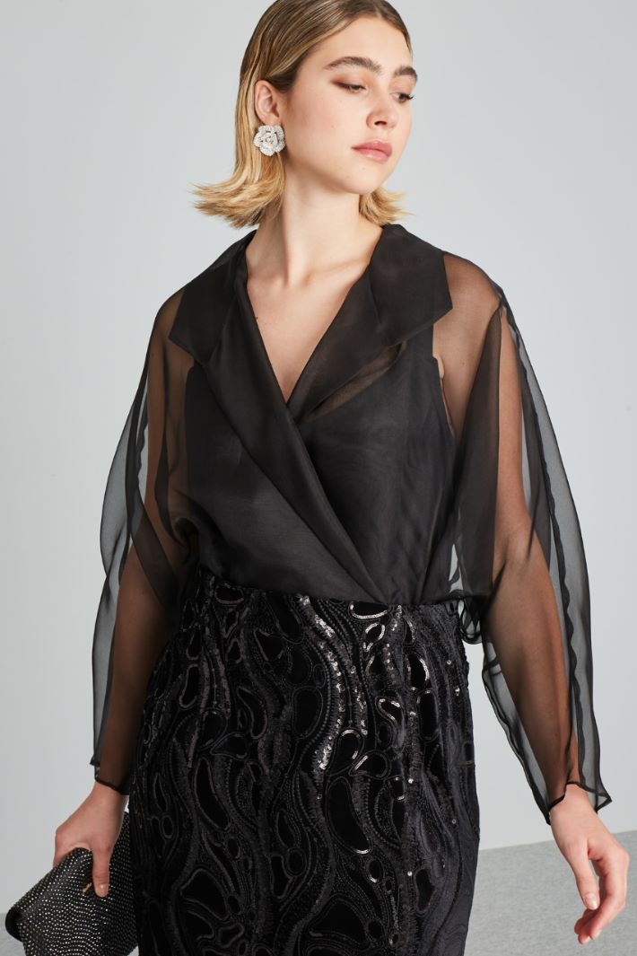 Silk organza and velvet dress Intrend - 3