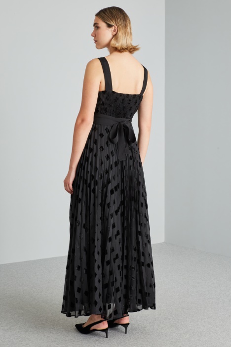 Abito in georgette dévoré plissé