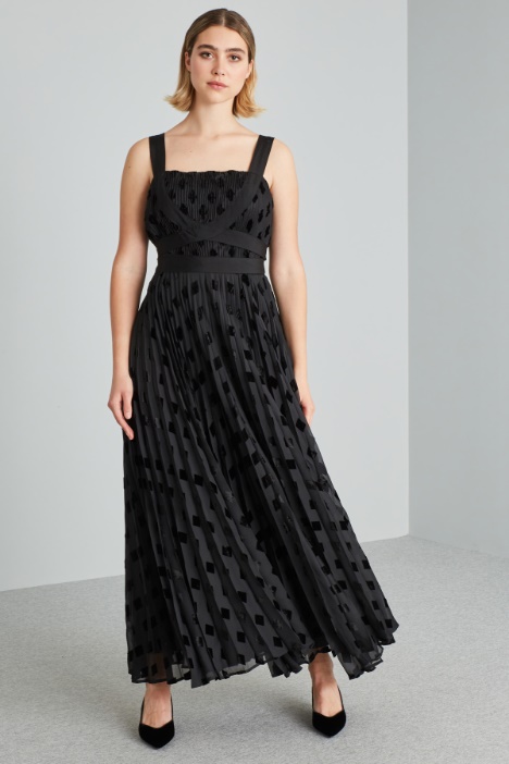 Abito in georgette dévoré plissé