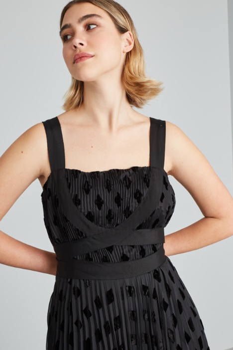 Abito in georgette dévoré plissé