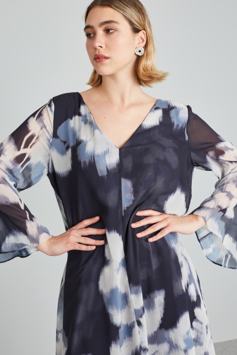 Vestido de chifón estampado