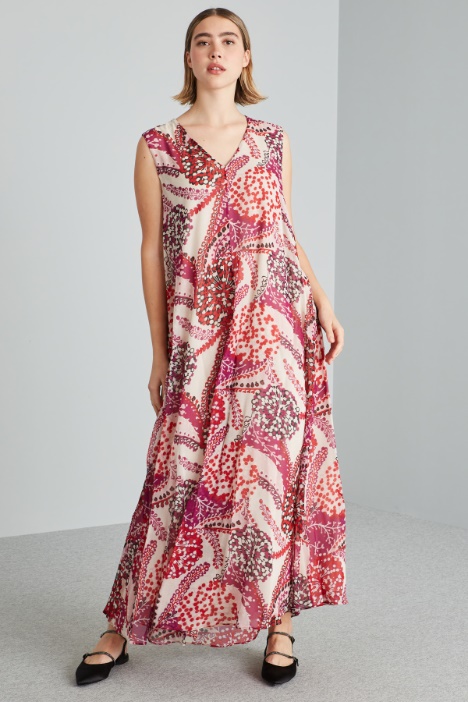 Abito smanicato in georgette