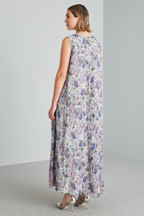 Abito lungo in georgette di seta