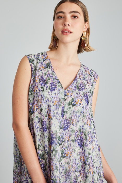 Abito lungo in georgette di seta