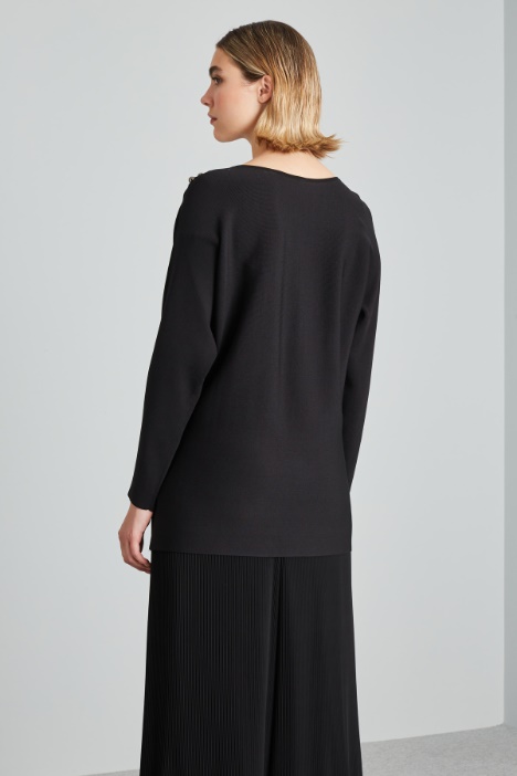 Jersey de viscosa crepé con perlas