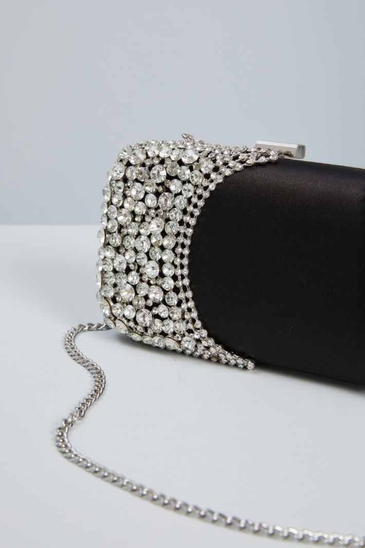 Rhinestone satin clutch Intrend - 4