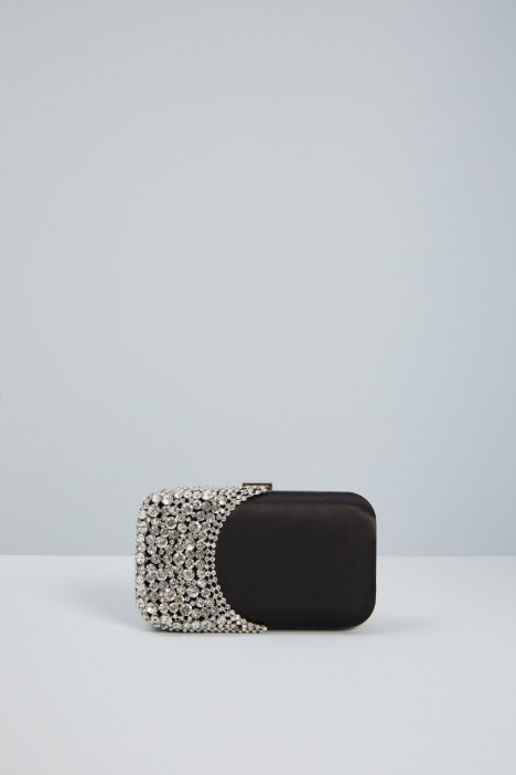 Rhinestone satin clutch Intrend