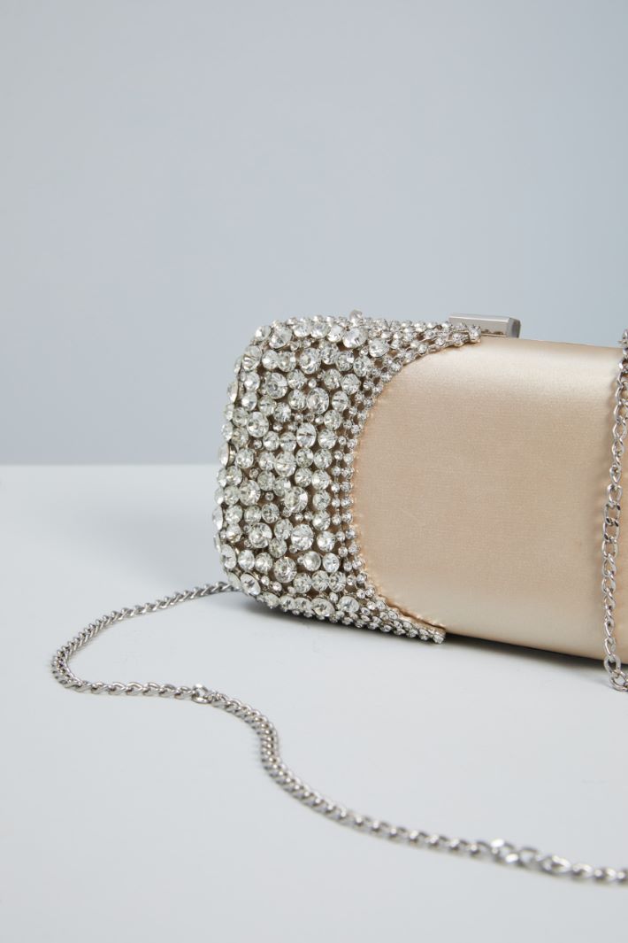 Rhinestone satin clutch Intrend - 4