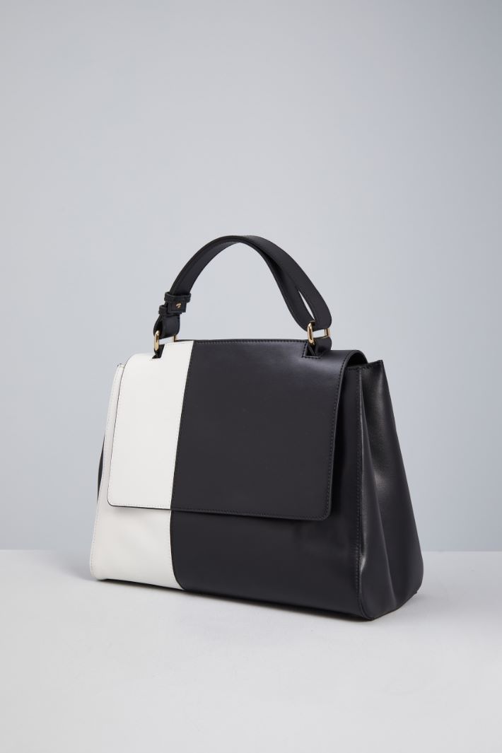 Color block leather bag Intrend - 2