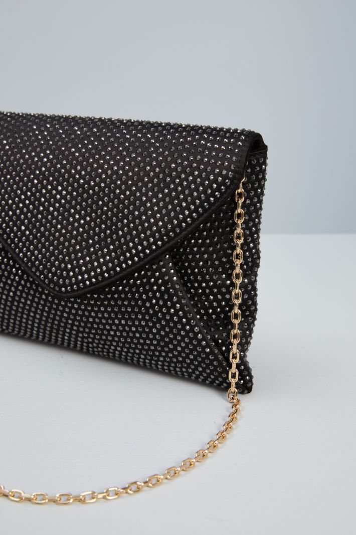 Silk clutch bag with rhinestones Intrend - 4