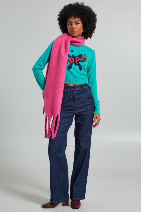 Sciarpa garzata con frange