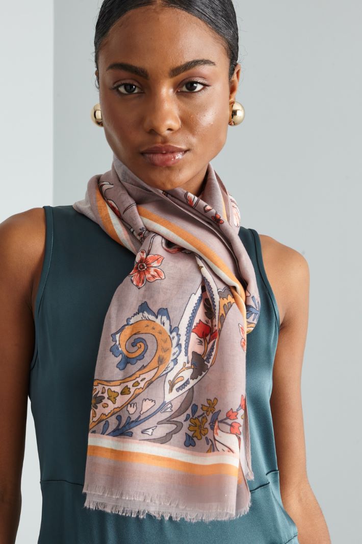 Patterned canvas stole Intrend - 2