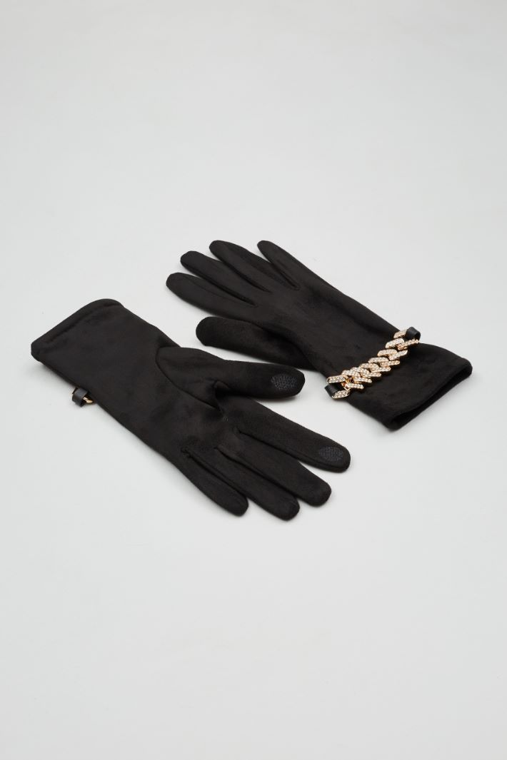 Guantes con pedrería Intrend