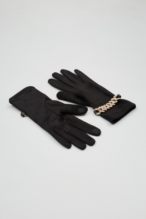 Rhinestone-embellished gloves Intrend