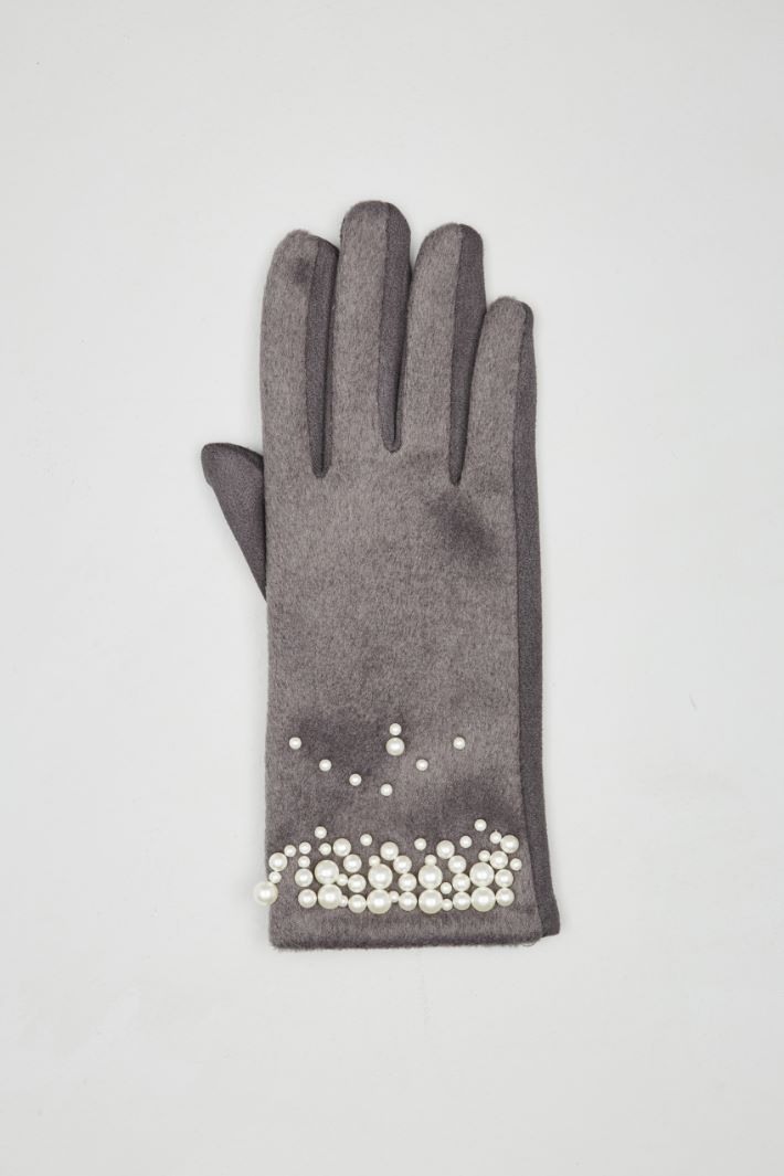 Guantes de punto con perlas Intrend - 2