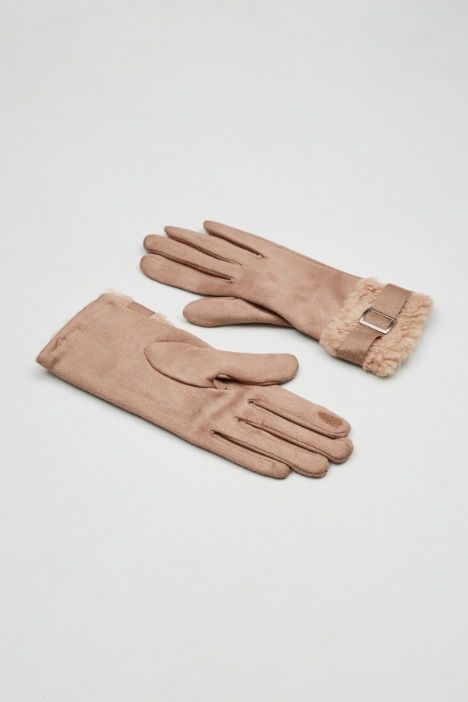 Guantes con borde de felpa Intrend