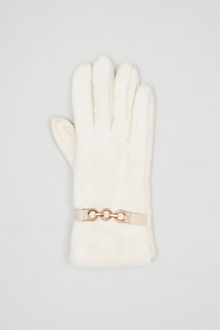 Faux fur gloves Intrend - 2