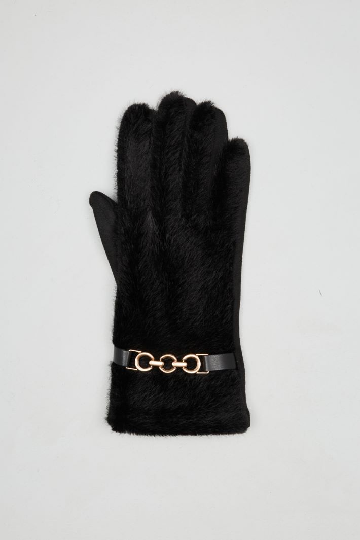 Faux fur gloves Intrend - 2