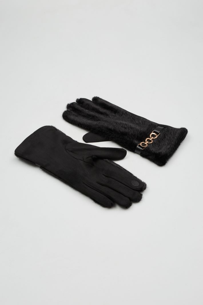 Faux fur gloves Intrend