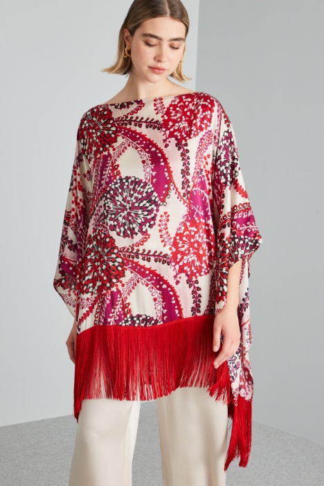 Silk satin poncho Intrend