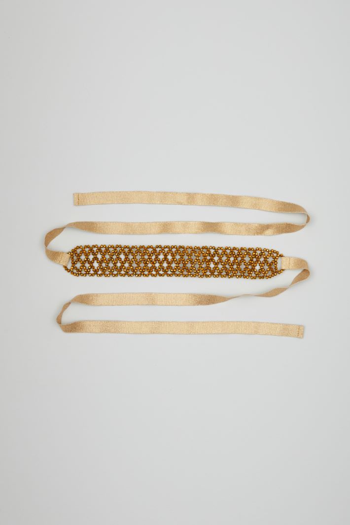 Beaded ribbon choker Intrend