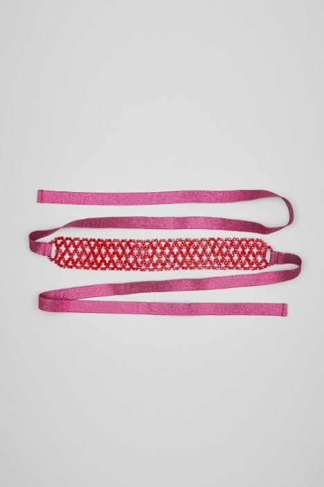 Beaded ribbon choker Intrend