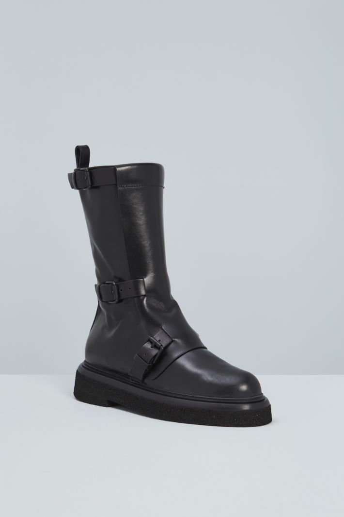 Leather biker boots with straps Intrend - 2