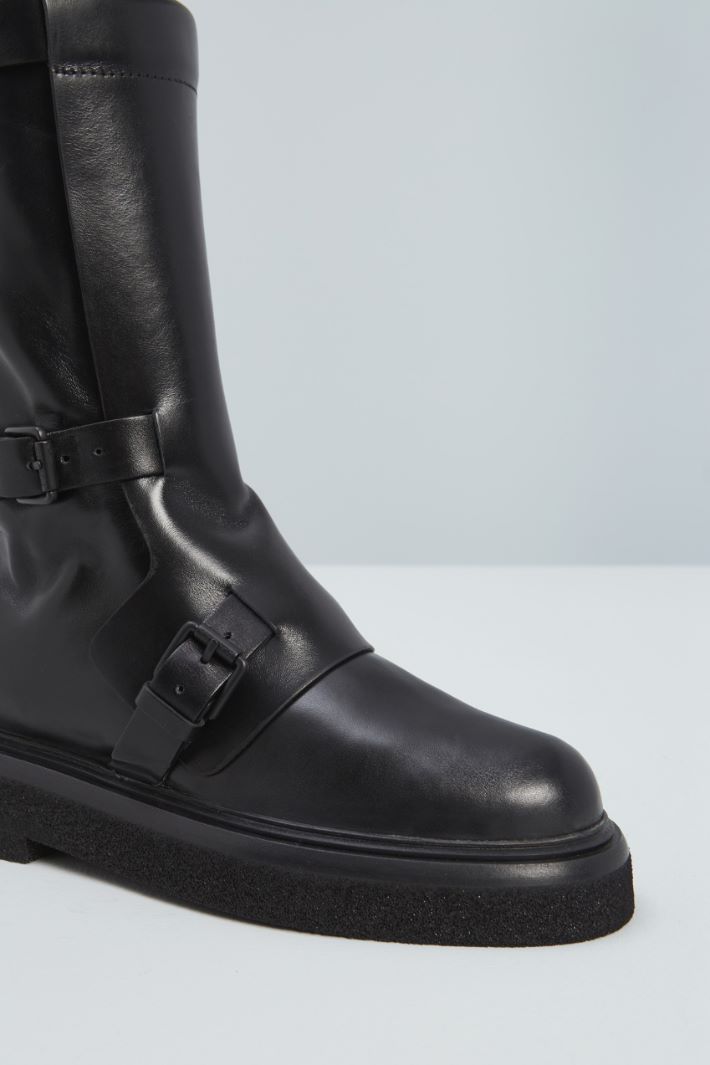 Leather biker boots with straps Intrend - 4