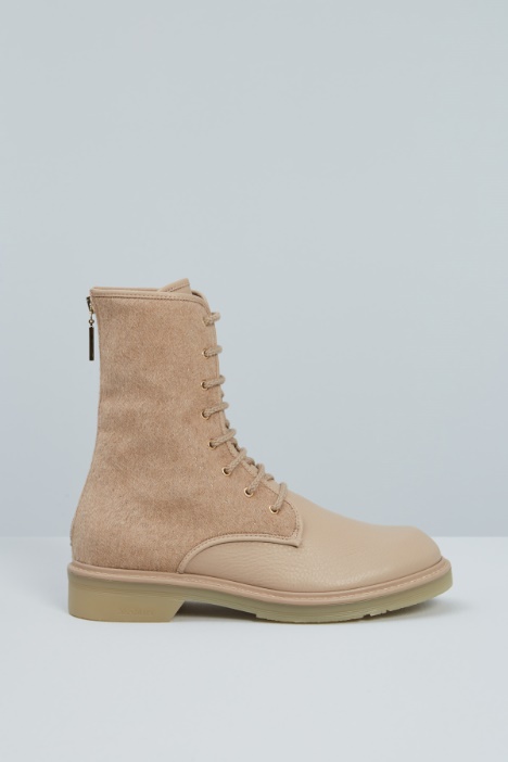 Combat boots in deerskin and cashmere Intrend