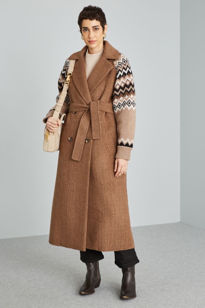 Coat with knitted sleeves Intrend - 3