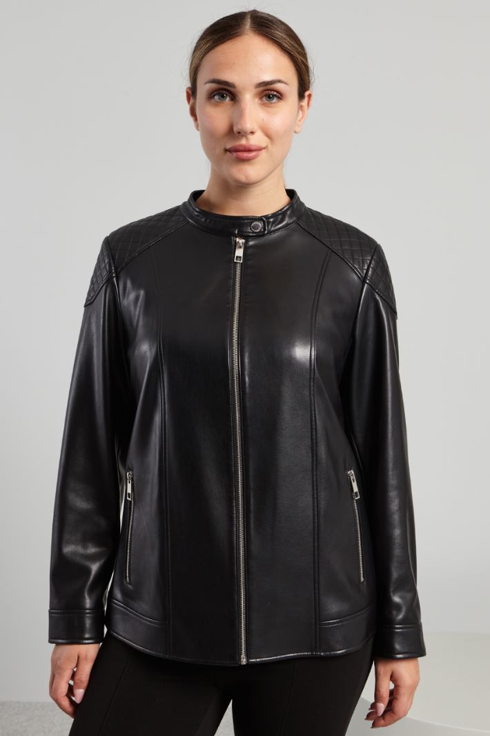 Biker jacket with padded shoulders Intrend - 3