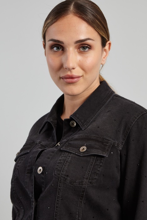 Giacca in denim con strass