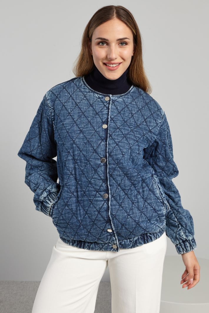 Quilted denim bomber jacket Intrend - 3