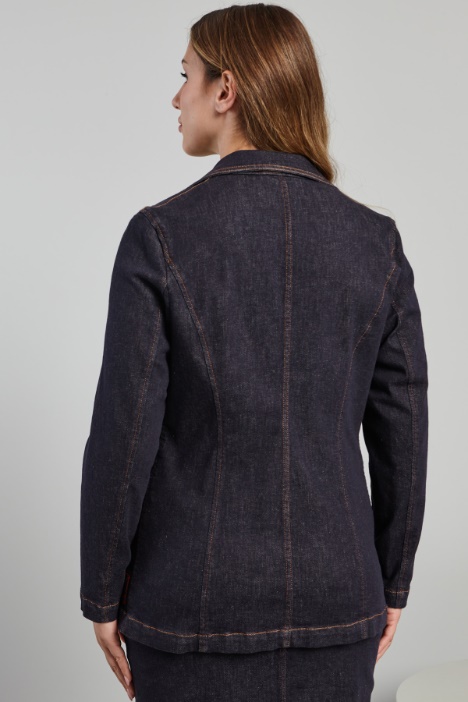 Blazer sfiancato in denim